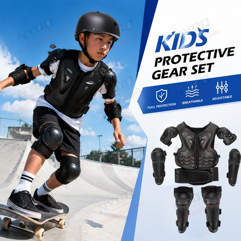 Motorcycle Gear Full Set - Kids Motocross Protective Gear Set, Children