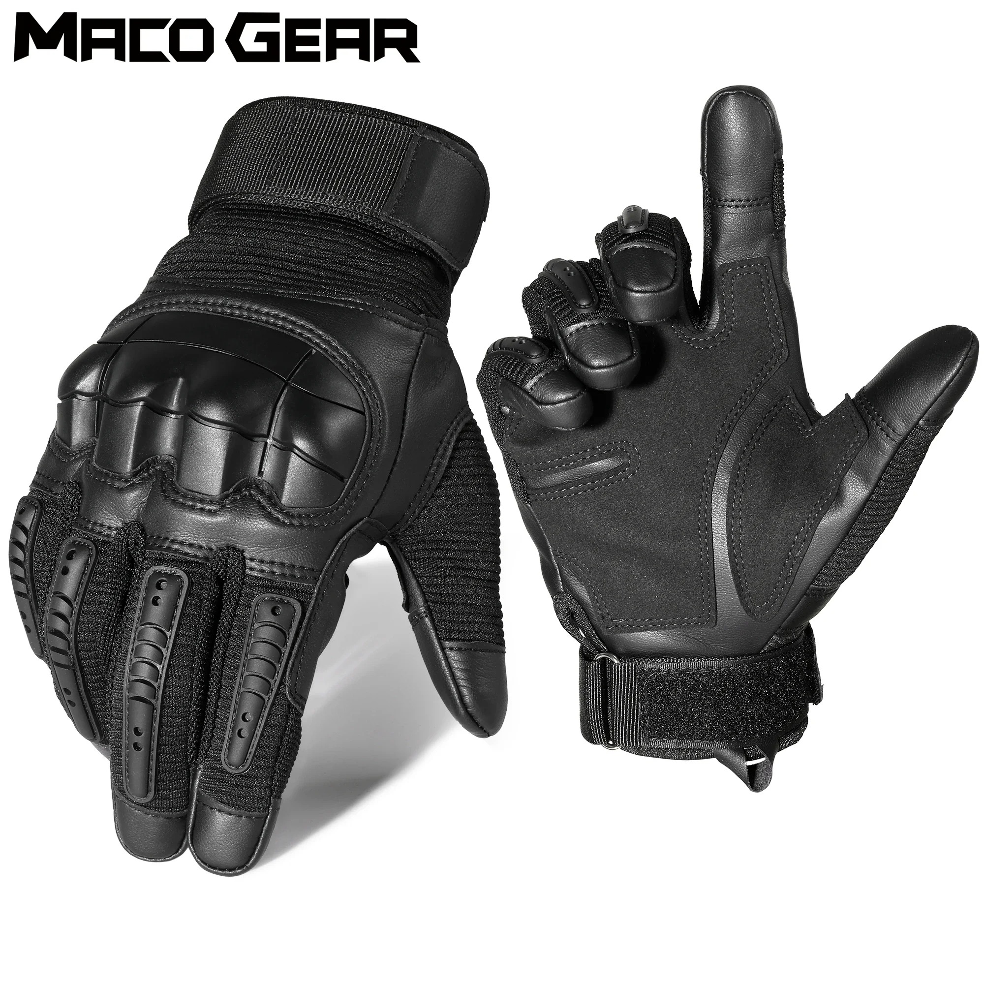 Motorcycle Gear Gloves - Tactical Gloves Touch Screen PU Leather