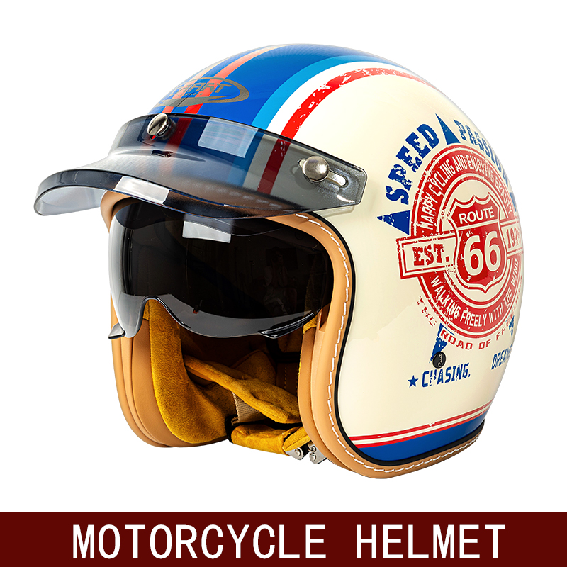 Motorcycle Gear For Winter - New retro half helmet motorcycle helmet
