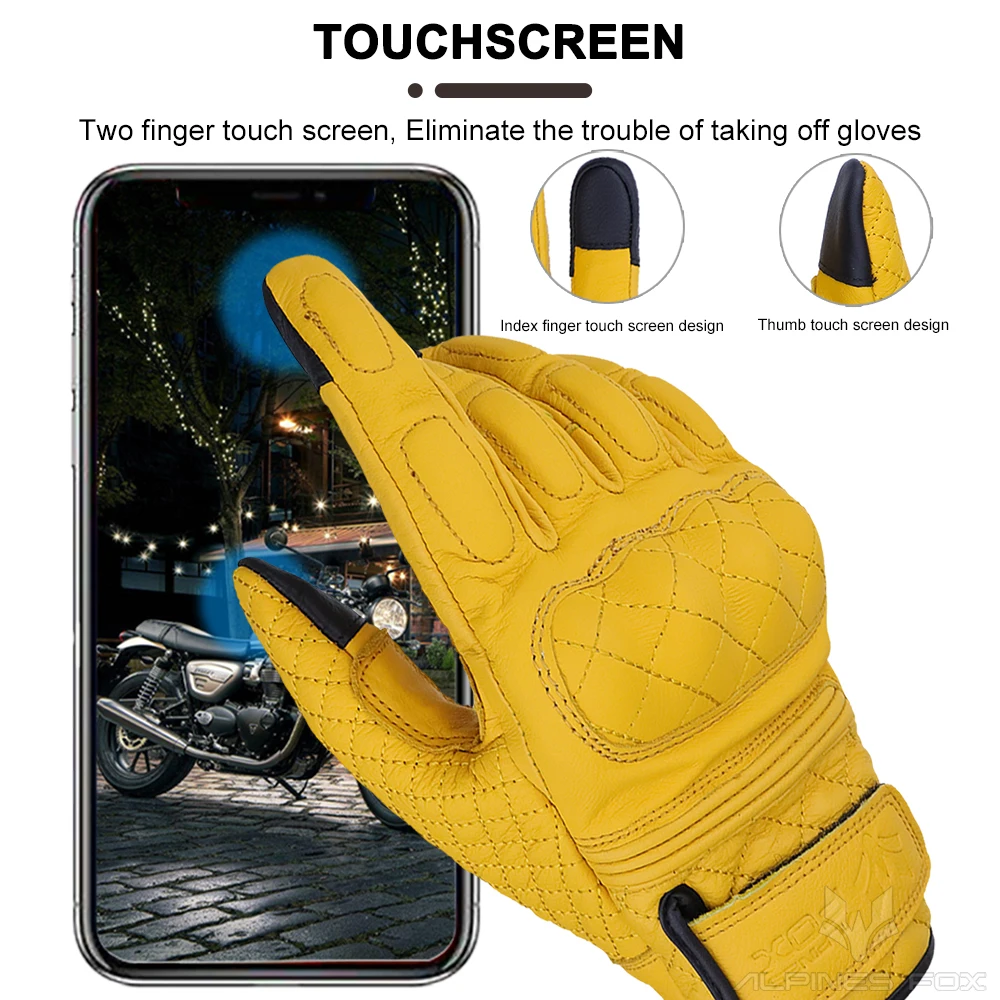 Retro Motorcycle Gloves Real L - Motorcycle Gear Full Set 评论和价格