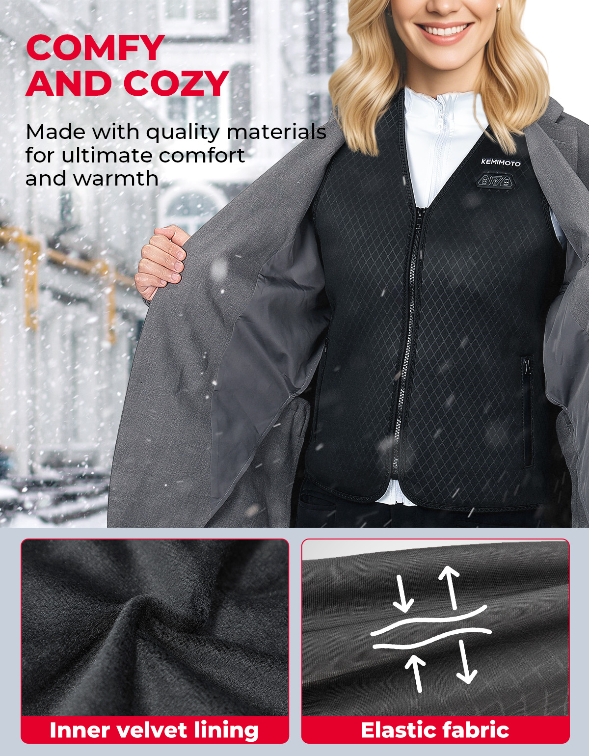 Unisex Heated Vest with 6 Heat - Motorcycle Gear For Winter 评论和价格