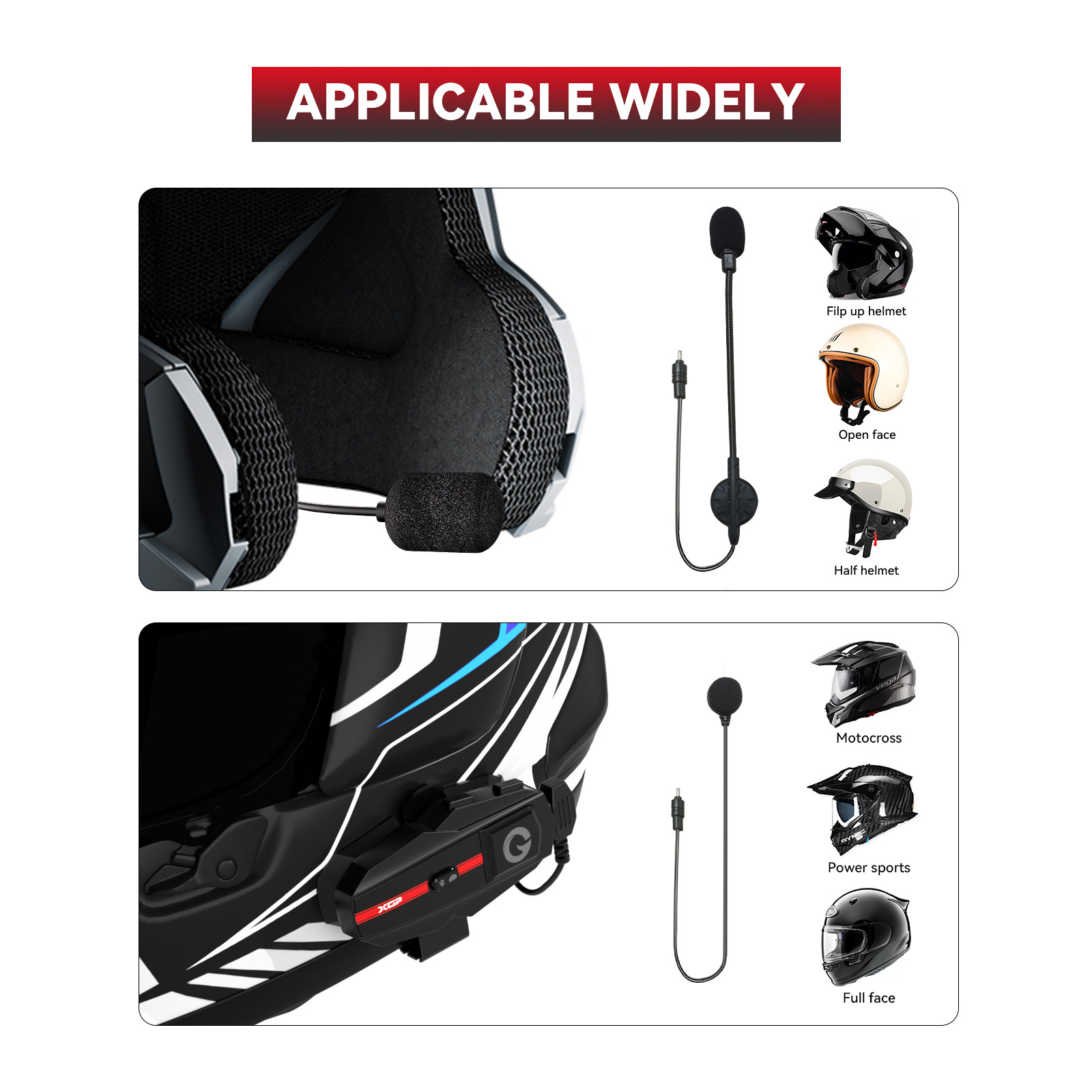 XGP X2 Motorcycle Intercom Hea - Motorcycle Gear Full Set 评论和价格