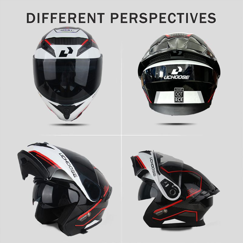 Uchoose DOT Modular helmet Ful - Motorcycle Gear Full Set 评论和价格