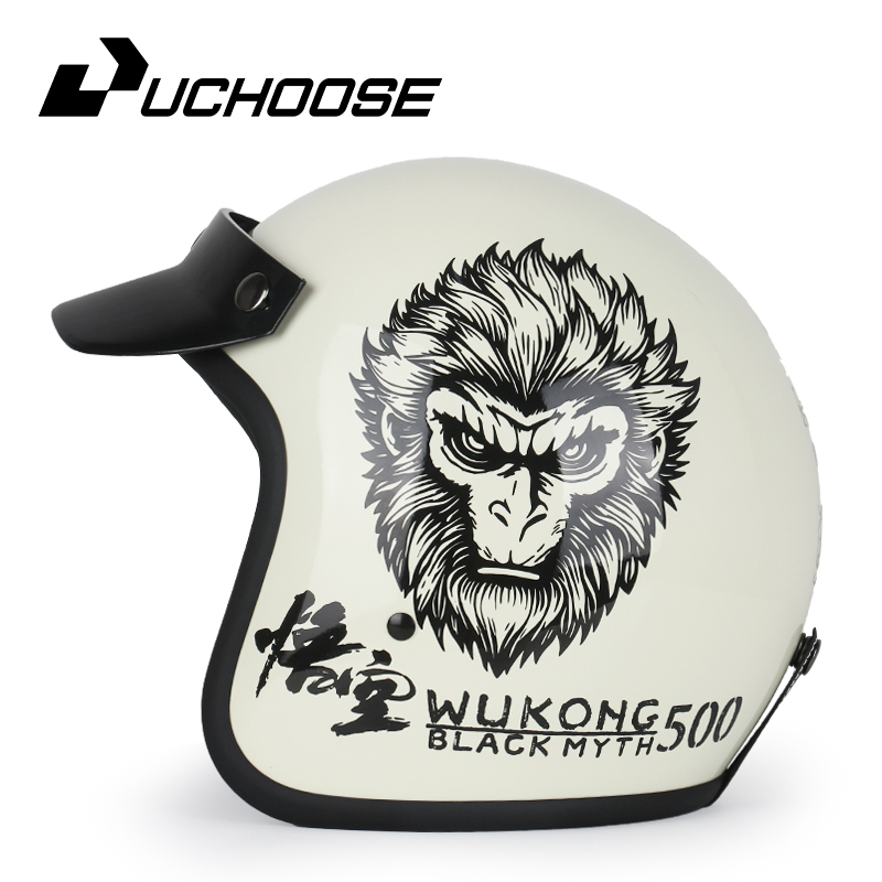 Retro semi-open motorcycle hel - Motorcycle Gear For Winter 评论和价格