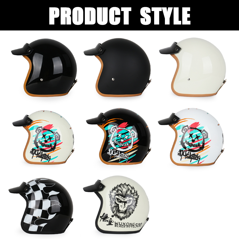 Retro semi-open motorcycle hel - Motorcycle Gear For Winter 评论和价格